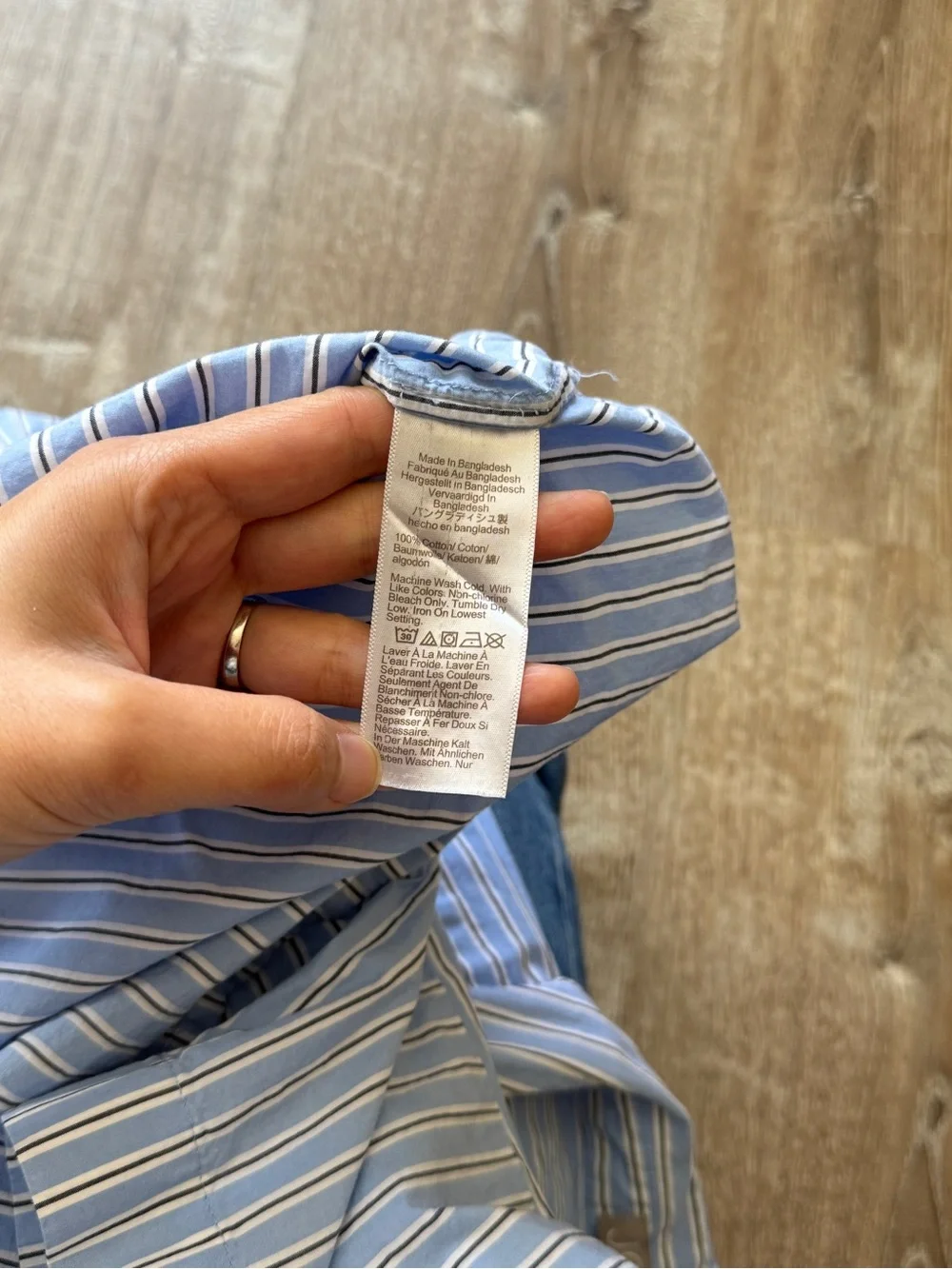 J. Crew Light Blue and White Striped Collared Shirt